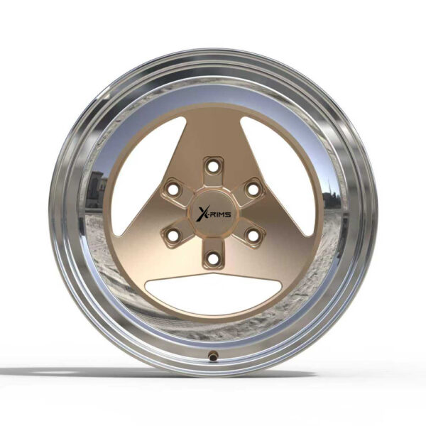 X-RIMS Retro Tri-Blade Forged Wheels - Bronze & Chrome Rims
